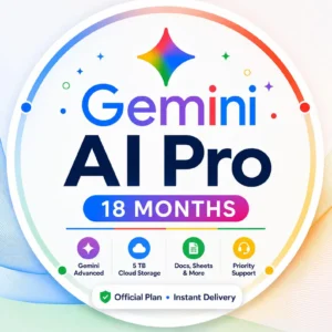 Google Gemini AI Pro 18 Month | Direct Access, 5 TB, Gemini Advanced, Google Flow-Docs, Sheets and More (Digital Delivery)
